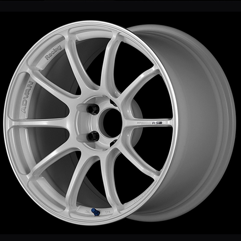 Advan RSIII 18x9.5 / +45 Offset / 5x114.3 / 73mm Bore / Racing White Metallic and Ring