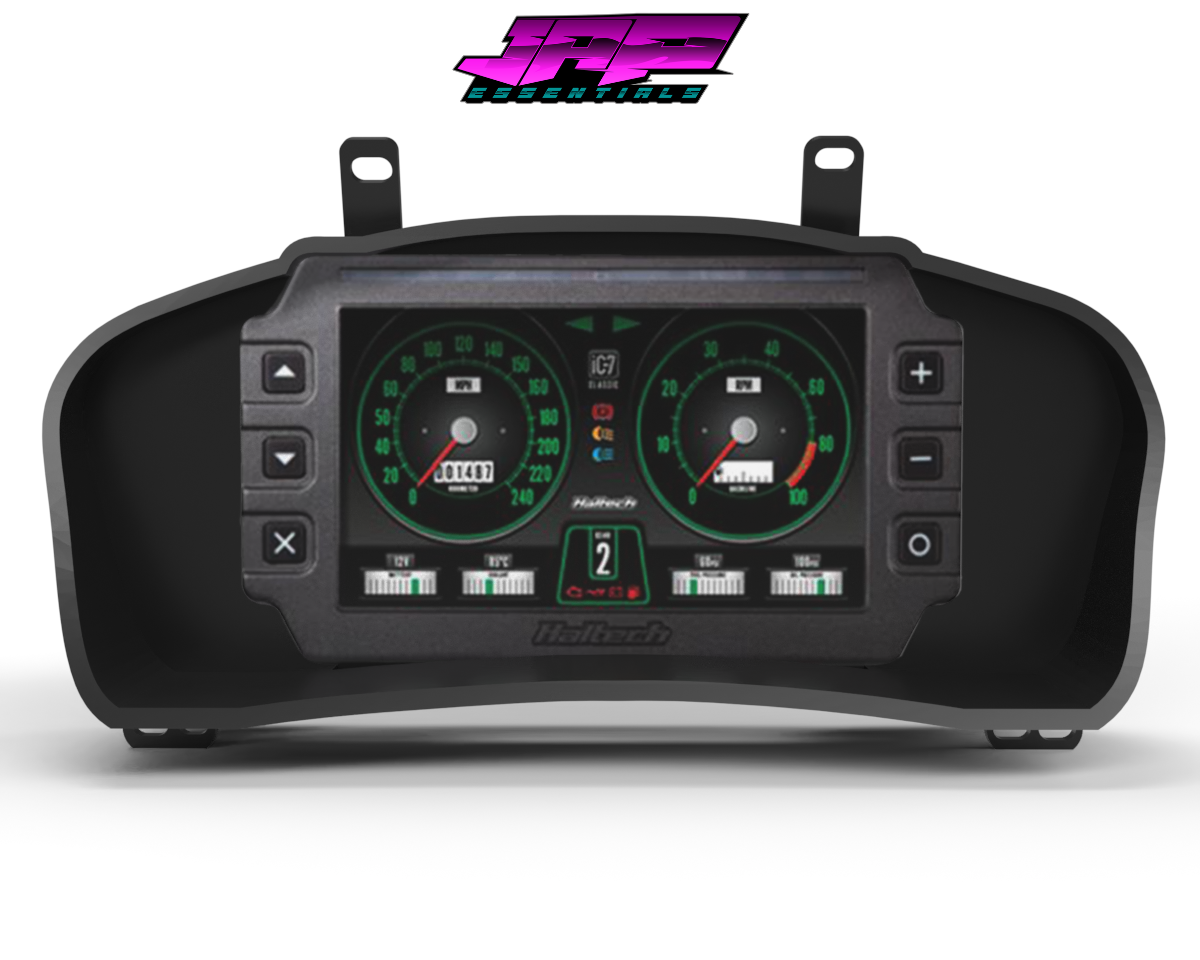Digital Display Dash Mount to suit a Haltech iC-7 Display Screen which is a direct fit OEM factory fit which has a perfect interior black paint finish.