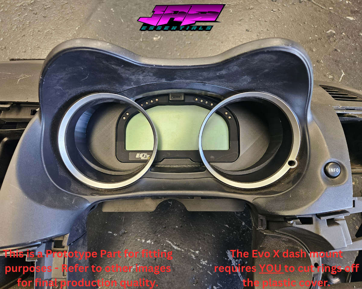 Digital Display Dash Mount to suit a Haltech IQ3 Display Screen which is a direct fit OEM factory fit which has a perfect interior black paint finish.