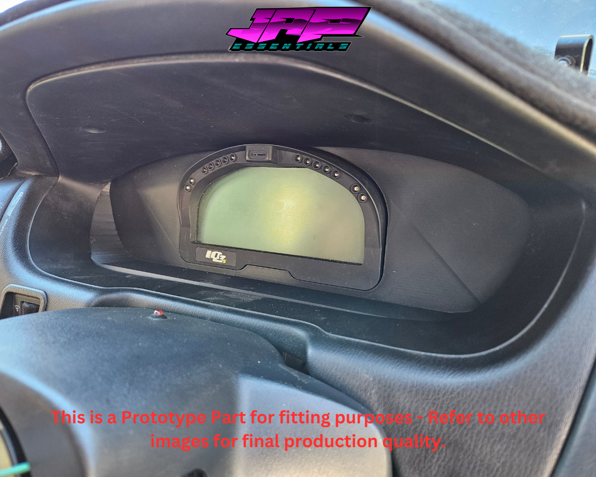 Digital Display Dash Mount to suit a Haltech IQ3 Display Screen which is a direct fit OEM factory fit which has a perfect interior black paint finish.