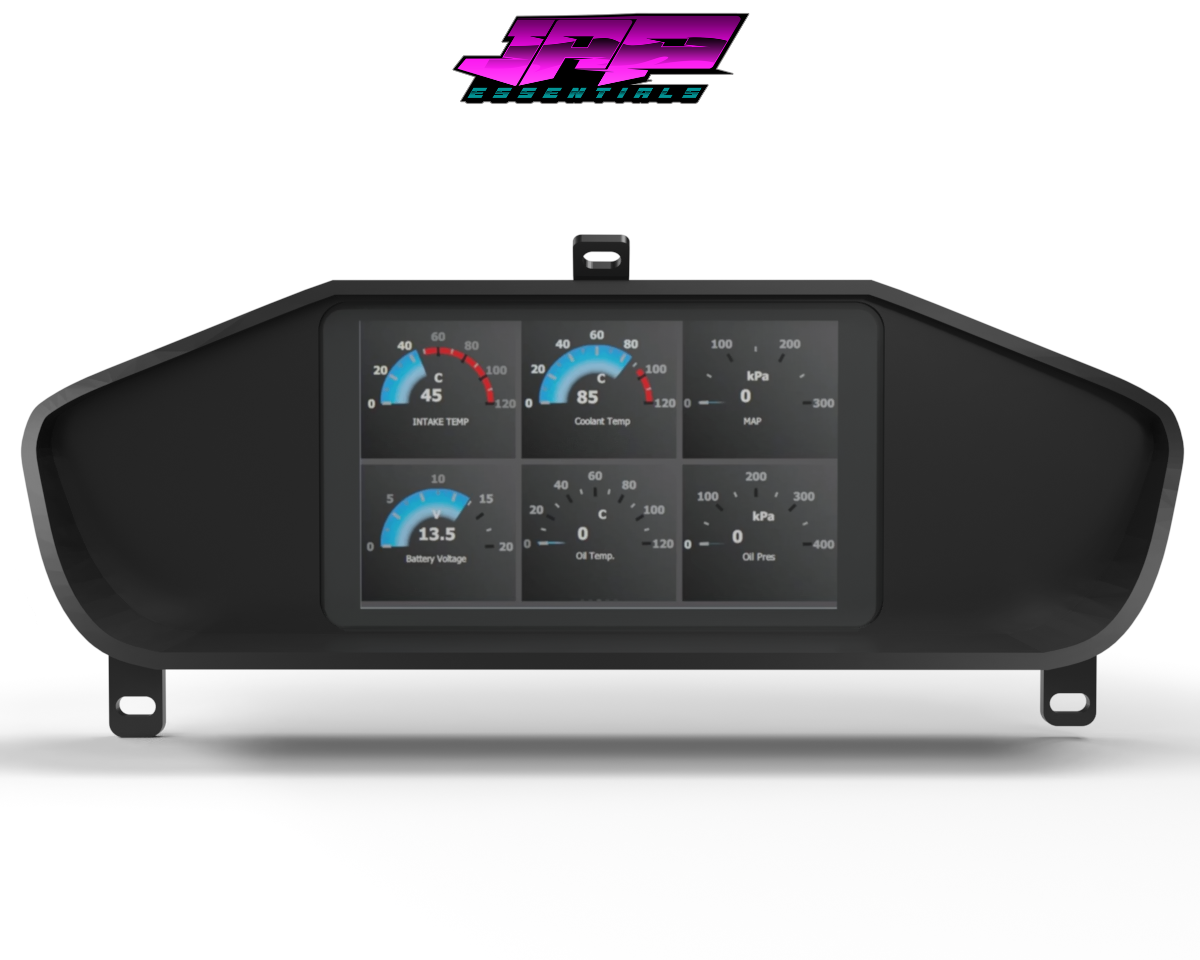 Digital Display Dash Mount to suit a Powertune Display Screen which is a direct fit OEM factory fit which has a perfect interior black paint finish.