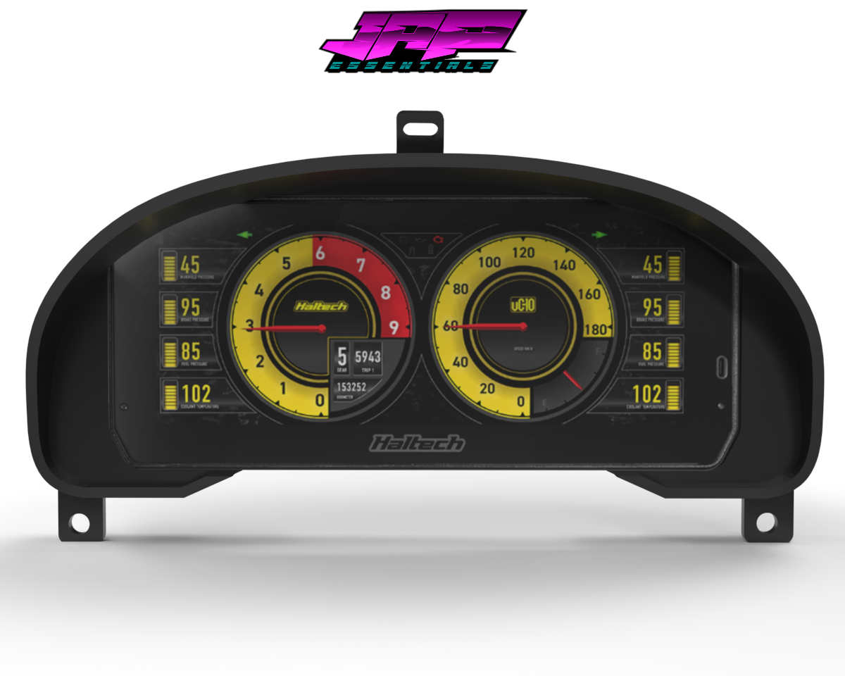 Digital Display Dash Mount to suit a Haltech uC-10 Display Screen which is a direct fit OEM factory fit which has a perfect interior black paint finish.