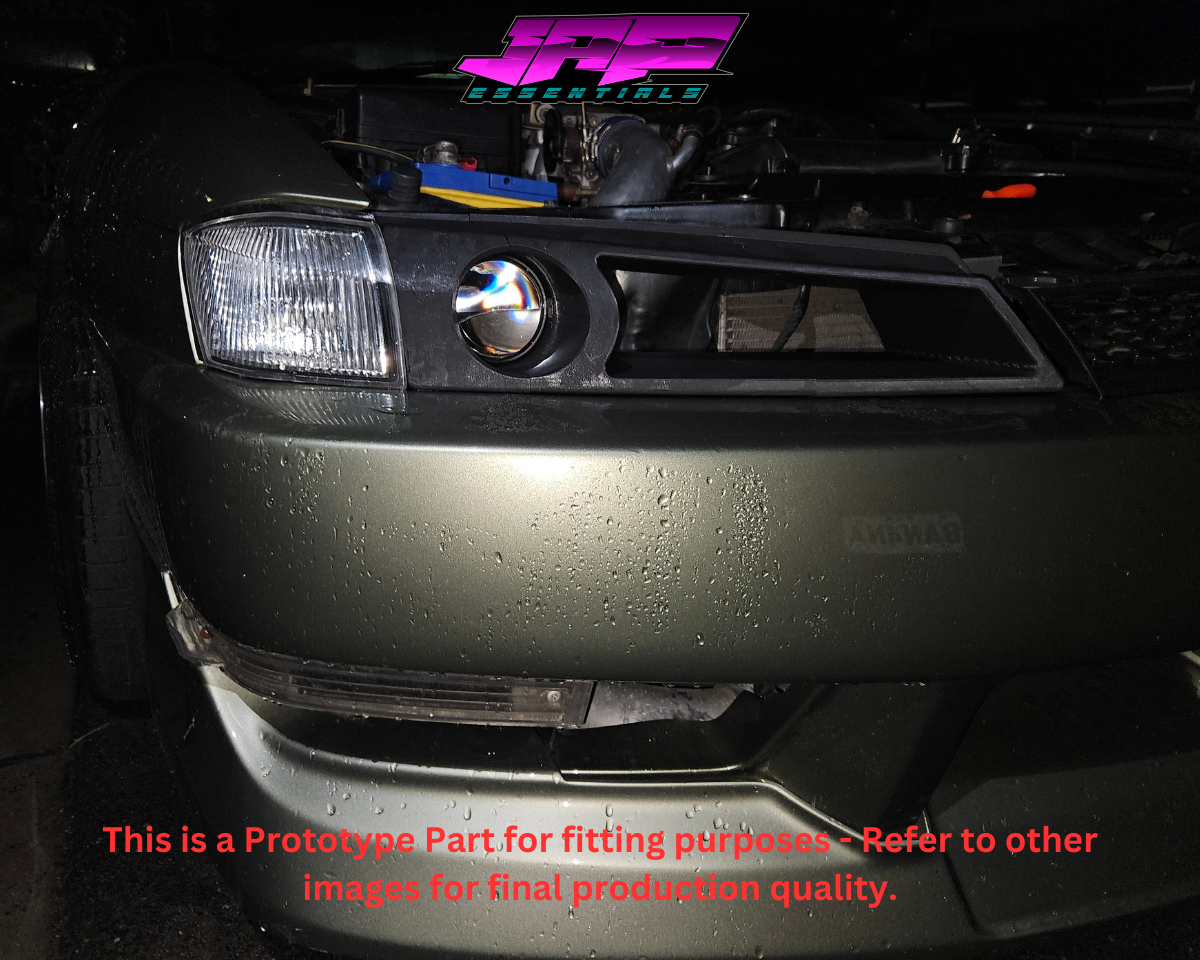Ducted Headlight to suit a Nissan Silva S14 and 240sx Series 2 to increase air flow for racing and is a direct replacement of original OEM headlight. No Modifications needed. These include a 2.5 inch LED Projector.