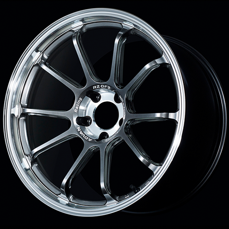 Advan RZ-DF2 19x9.5 / +44 Offset / 5x114.3 / 73mm Bore / Diamond Cut and Hyper Platinum Black