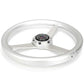 NRG Aluminum Steering Wheel 330mm - Heritage Solid Spoke - Ergonomic Grip - Anadized Silver