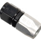 Russell Performance -12 AN Black/Silver Straight Full Flow Hose End