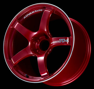 Advan TC4 15x5.5 +45 4x100 Racing Candy Red and Ring Wheel