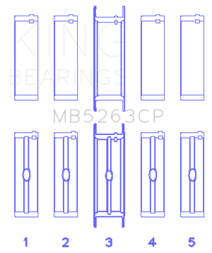 King 00-03 Ford F-650/F-750 T444E (Size STD) Crankshaft Main Bearing Set