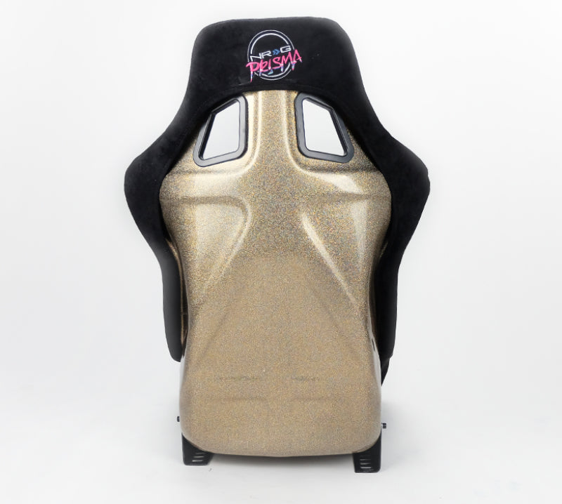 NRG FRP Bucket Seat ULTRA Edition - Large (Black Alcantara/Gold Glitter Back)