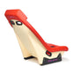 NRG GT Retro Bucket Seat - Red PVC Leather Red Stitching Off-White Fiberglass Back