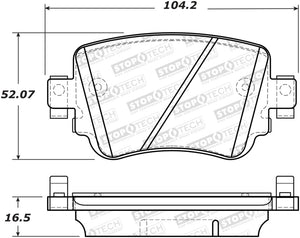 StopTech 14-19 Volkswagen GTI Rear Street Brake Pads w/Shims