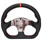 NRG Carbon Fiber Flat Bottom Steering Wheel (320mm) Red CF Center w/Red Stitch/Center Mark