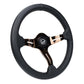 NRG Light Weight Gaming Steering Wheel - Splitz 350mm 3 Rose Gold Spokes Slits - Leather