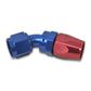 Russell Performance -6 AN Red/Blue 45 Degree Full Flow Hose End