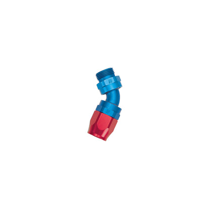 Russell Performance -10 AN Red/Blue Male SAE Port to -8 Hose 90 Degree (-10 Port 7/8in-14 Thread)