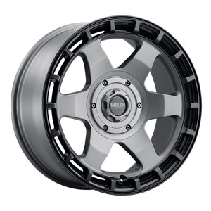 Weld Off-Road Ridge 20x9 - 8x180 BP - ET0 - 124.3mm CB - Satin Gunmetal Wheel (Black Ring)