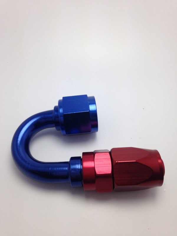 Fragola -6AN Nut x -8AN Hose 180 Degree Expanding Hose End - Blue/Red