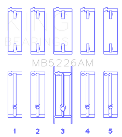 King Engine Bearings Mazda 626 F8 (Size +0.50mm) Main Bearing Set