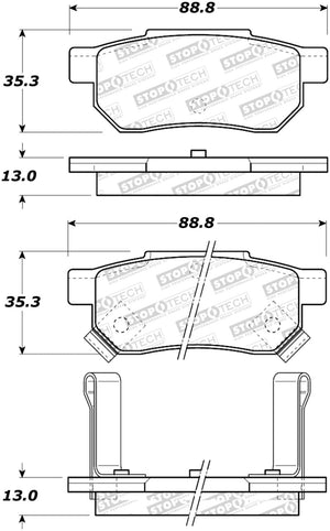 StopTech Sport Brake Pads w/Shims & Hardware - Rear