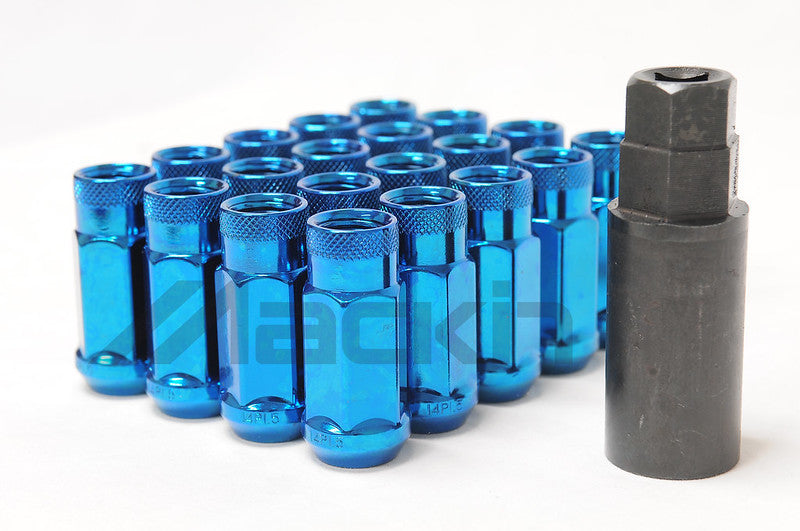 Wheel Mate Monster Open End Lug Nut Set of 20 - Blue 1/2in