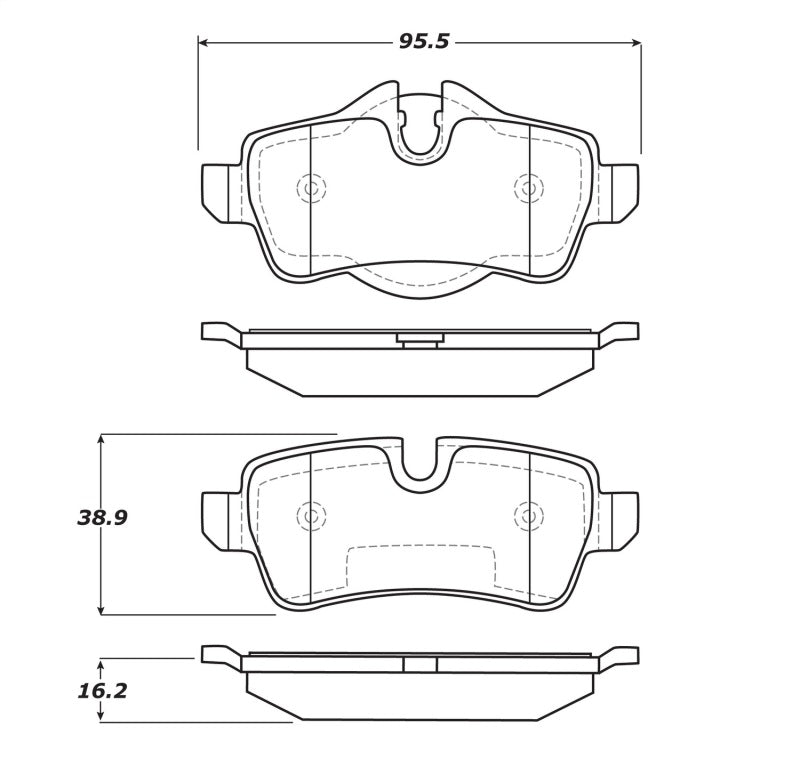 StopTech Street Touring 07-09 Mini Cooper/Cooper S Rear Brake Pads