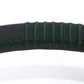 NRG Steering Wheel 1.5in Dish 350mm Black Perforated Leather - Emerald Stitching - Reinforced Spoke