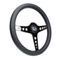 NRG Light Weight Gaming Steering Wheel - Driftz 350mm 3 Black Chrome Spokes Perforated Leather