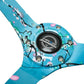 NRG Reinforced Suede Steering Wheel (350mm / 3in. Deep) Hydro Dipped Blossom Floral w/ Teal Stitch