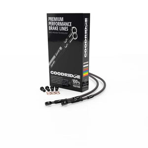 Goodridge 95-98 Honda CBR600FS-FW 95-98 Carbon Race Front SS Brake Lines w/Black Fittings