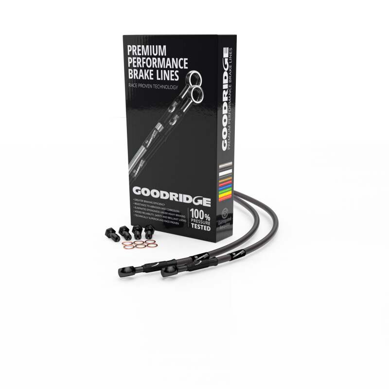 Goodridge 98-00 BMW R1100S ABS Brembo Carbon Front SS Brake Lines w/Black Fittings