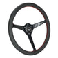 NRG Reinforced Stealth Wheel (380mm) 3 Spoke Center - 1in Deep Dish - Perforated Leather Red Stitch