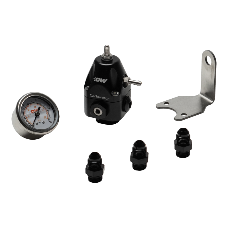 DeatschWerks DWR550C Adjustable Carburetor Regulator w/ 6AN Fittings and Gauge