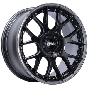 BBS CH-RII 20x9 5x120 ET25 Satin Black Center Platinum Lip SS Rim Prot Wheel -82mm PFS/Clip Req