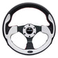 NRG Reinforced Steering Wheel (320mm) Blk w/White Trim & 4mm 3-Spoke