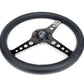 NRG Light Weight Gaming Steering Wheel - Driftz 350mm 3 Black Chrome Spokes Perforated Leather