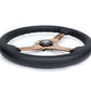 NRG Light Weight Gaming Steering Wheel - Blitz 350mm 3 Rose Gold Spokes Slits - Leather - No Dish