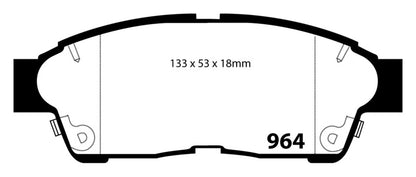 EBC 92-01 Toyota Camry 2.2 Redstuff Front Brake Pads