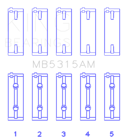 King Engine Bearings Mitsubishi 4G63/4G64 (Size +1.0mm) Main Bearing Set