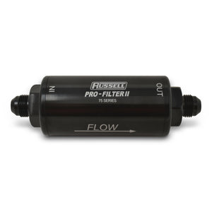 Russell Performance Profilter Fuel Filter 6.25in Long 10 Micron -6AN Inlet -10AN Outlet - Black