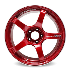 Advan TC4 17x7.5 +40 4x100 Racing Candy Red and Ring Wheel