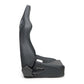 NRG Omega Reclinable Racing Seat (Pair) Black with Black Carbon Vinyl Back