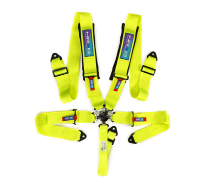 NRG SFI 16.1 5Pt 3 Inch Seat Belt Harness with Pads / Cam Lock - Neon Green