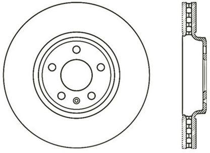 StopTech Power Slot 09-10 Audi A4/A4 Quattro / 08-10 A5 / 10 S4 Front Left Drilled & Slotted Rotor