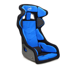 NRG FIA Competition Seat w/ Head Containment & Comp Fabric Velcro Paddings Snug Thick Cushion - Blue