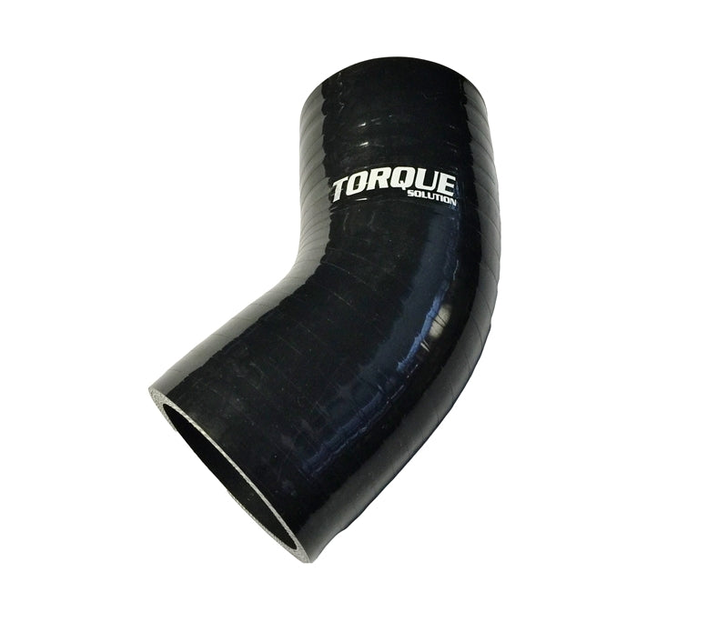 Torque Solution 45 Degree Silicone Elbow: 2.5 inch Black Universal