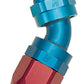 Russell Performance -8 AN Red/Blue 45 Degree Full Flow Swivel Pipe Thread Hose End (With 1/2in NPT)