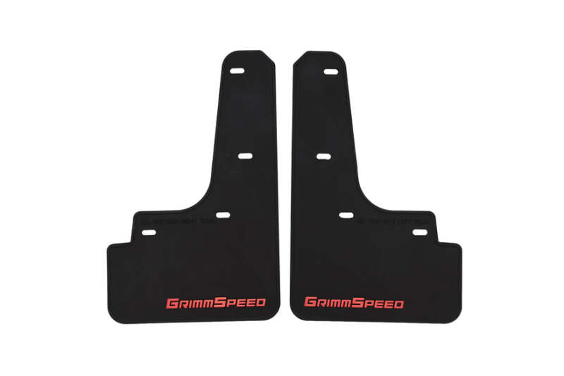 Grimmspeed 22-25 Subaru WRX Mudflaps - Black w/ Red Lettering