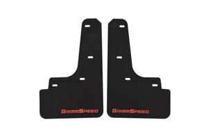 Grimmspeed 22-25 Subaru WRX Mudflaps - Black w/ Red Lettering