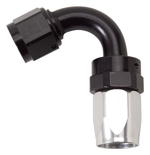 Russell Performance -12 AN Black/Silver 120 Degree Tight Radius Full Flow Swivel Hose End