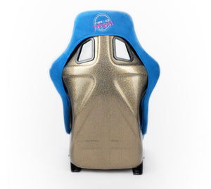 NRG FRP Bucket Seat ULTRA Edition - Large (Blue Alcantara/Gold Glitter Back)